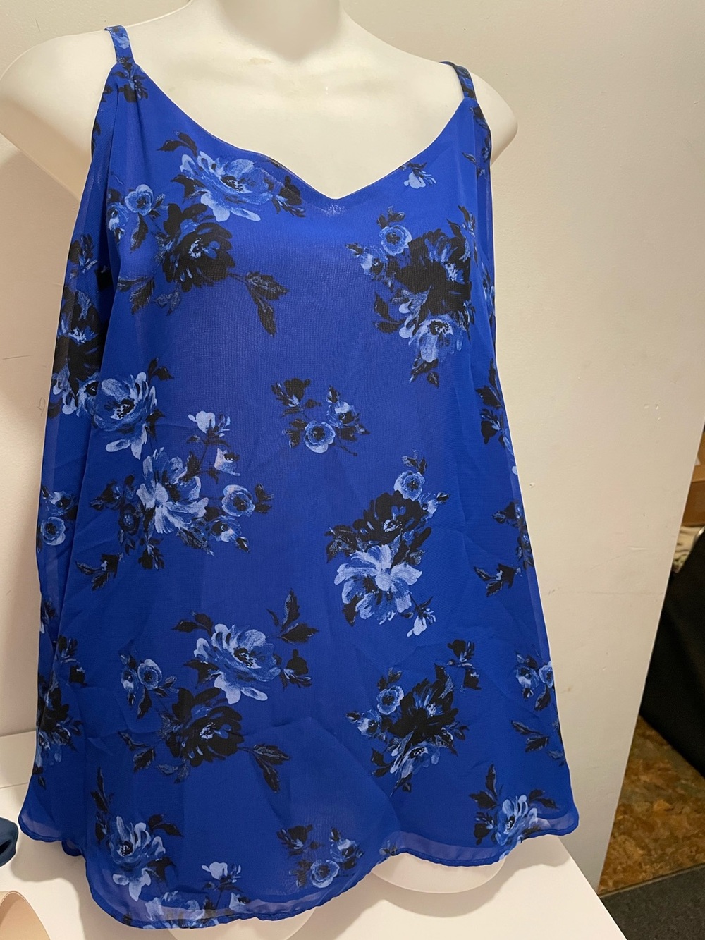 Torrid Brand Women's size 2 Royal Blue & Black Sophie Swing Cami Tank Top